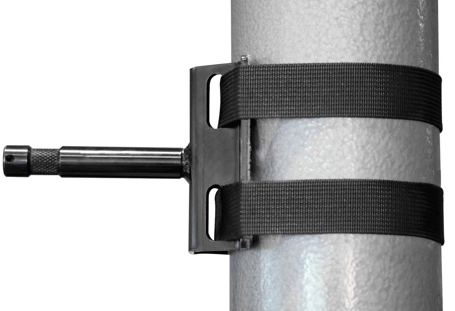 LB2™ Location Baby Bracket mounted securely on a pole with adjustable straps for versatile gear attachment.