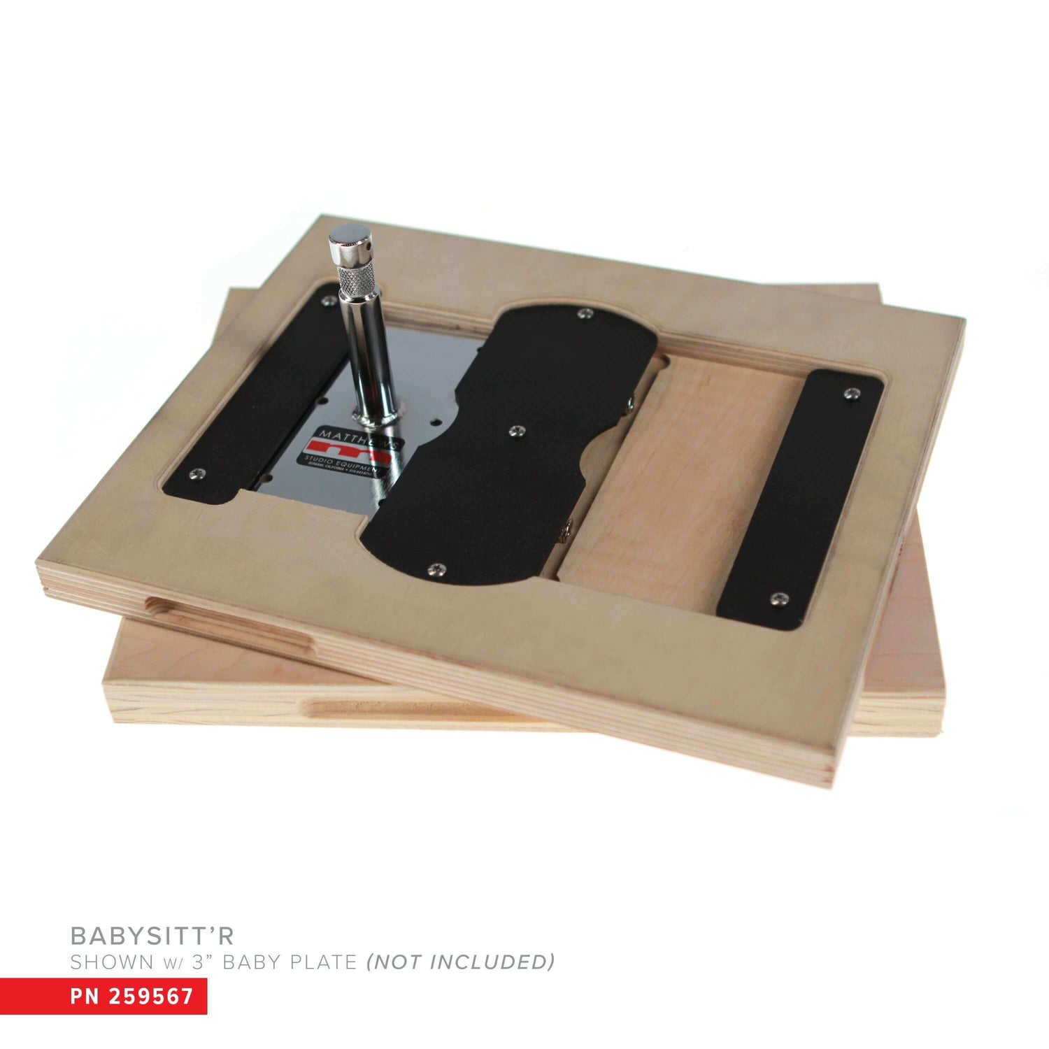 BabySitt'r Mini 2 Pack showing mounting system without included baby plate, featuring a secure and tool-free design.