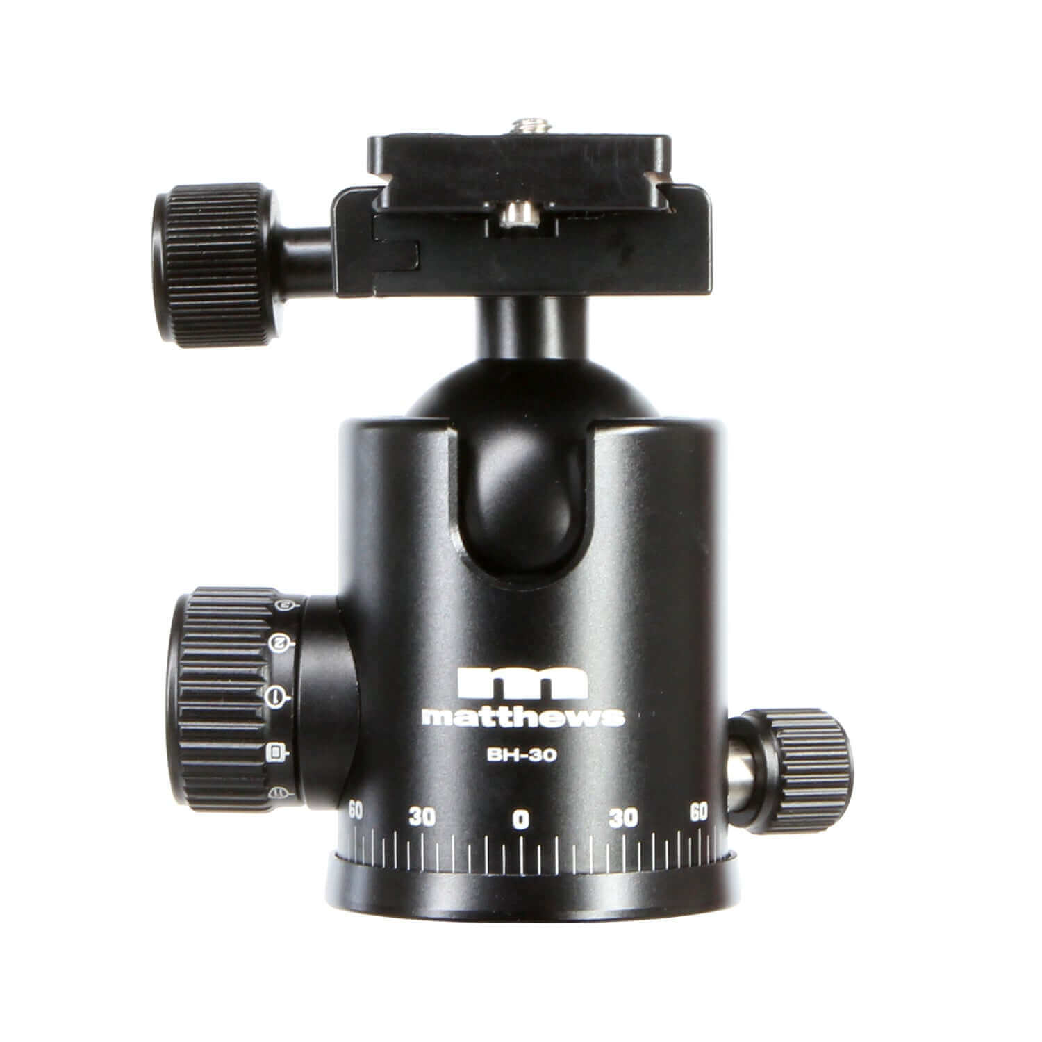 Matthews BH-30 Ball Head for camera mounting, supporting up to 30 lbs, featuring durable design and flexible adjustments.