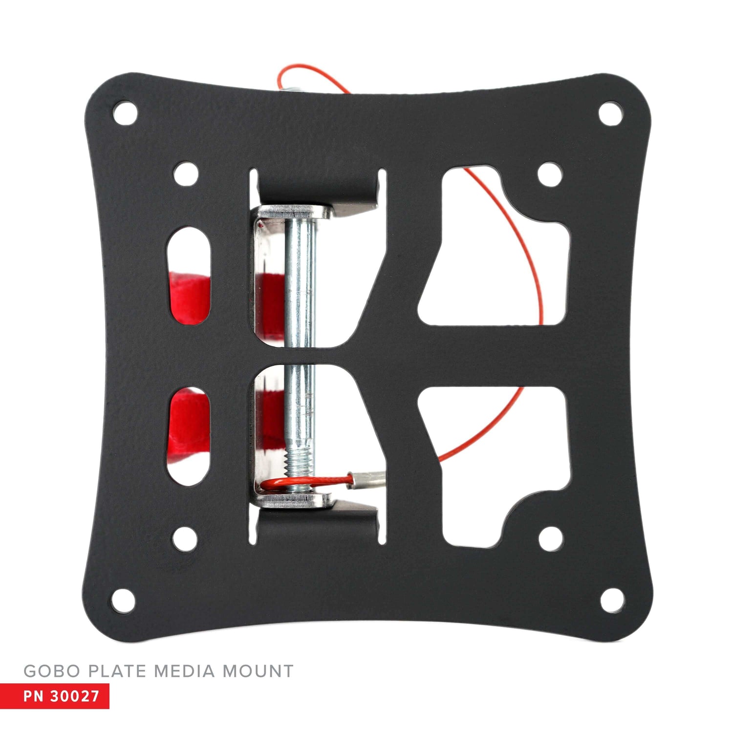 Gobo Plate Media Mount PN 30027 featuring a sturdy design for easy monitor mounting on C-Stands.