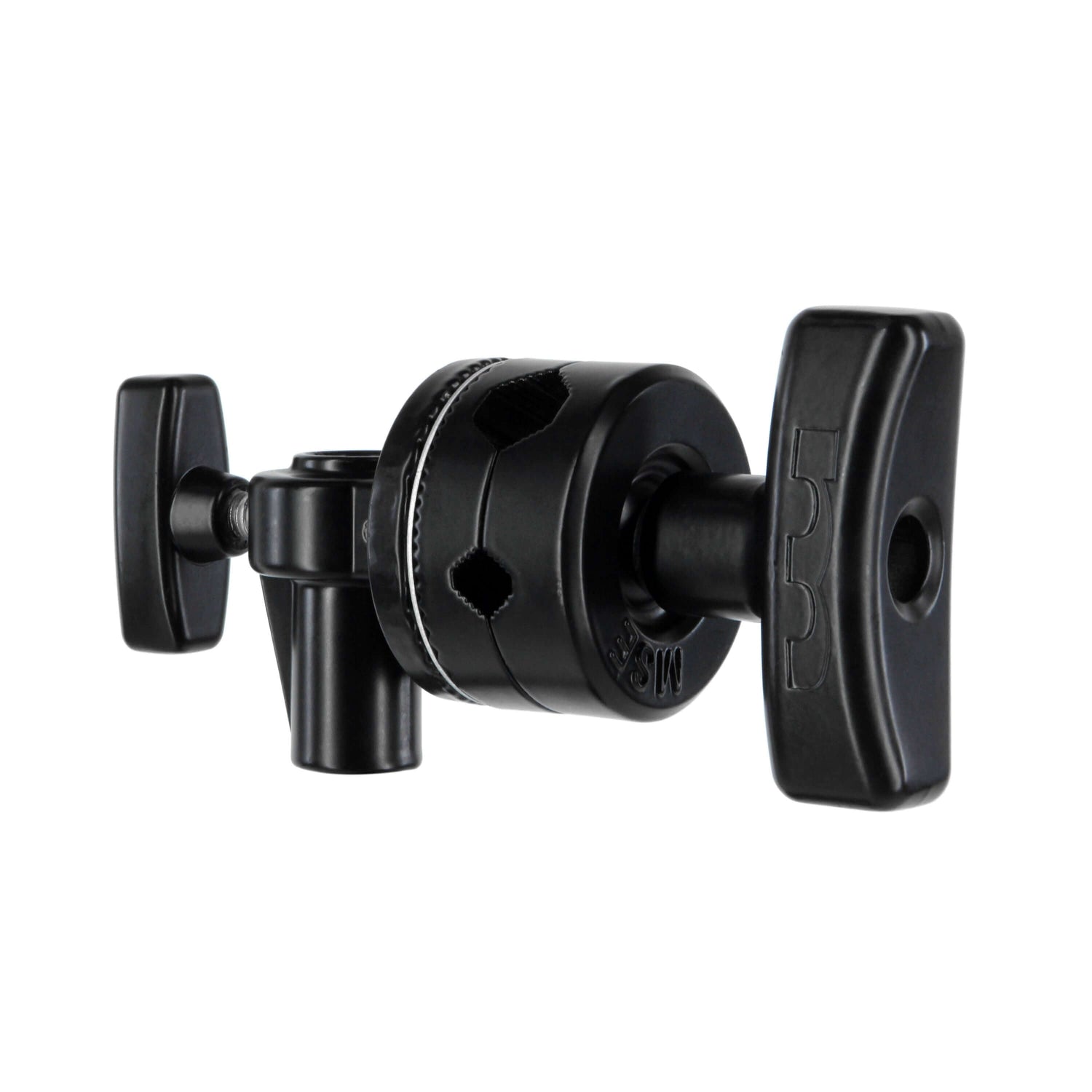 Matthews Grip Head 2.5 inch in black, featuring strong locking mechanism and dual mounting holes for versatility.