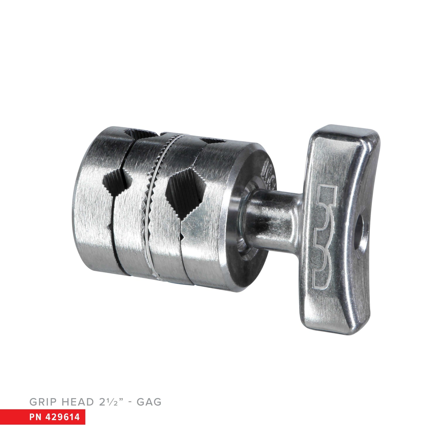 Matthews Grip Head 2.5" with multiple mounting holes for secure attachments in photography and videography setups.