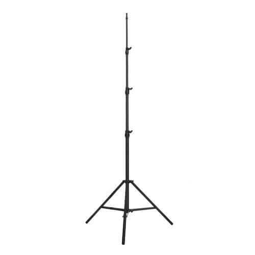 Adjustable black lighting stand for photography or studio use, sturdy and collapsible design.
