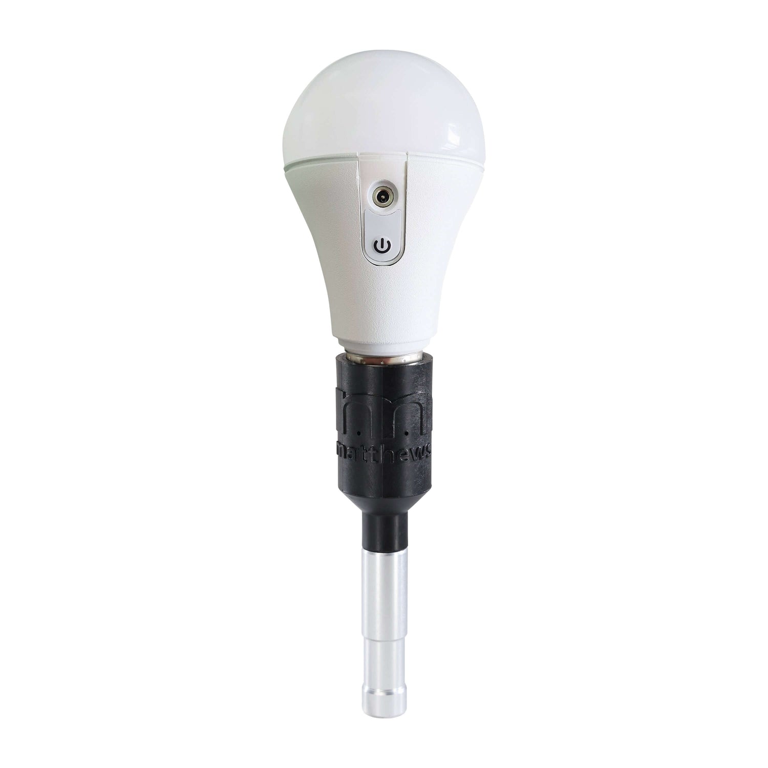 BM1® Bulb Mount with medium-sized dimmable LED bulb, designed for grip equipment and versatile lighting solutions.